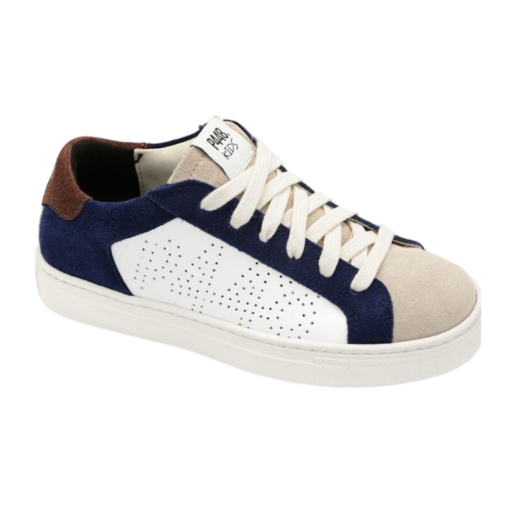 ⭐️⭐️⭐️P448 John Jr. Navy/offwhite/Brown. kids Shoes Size 28⭐️⭐️⭐️